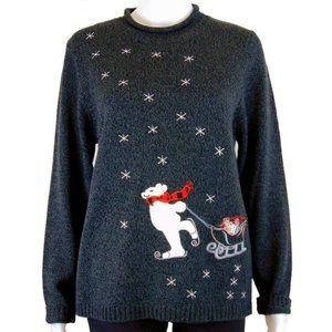 Blackish Gray Skate Bear Pullover - Size S - NWT